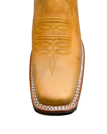 Cowboy Boot Light Brown Leather Rubber Sole