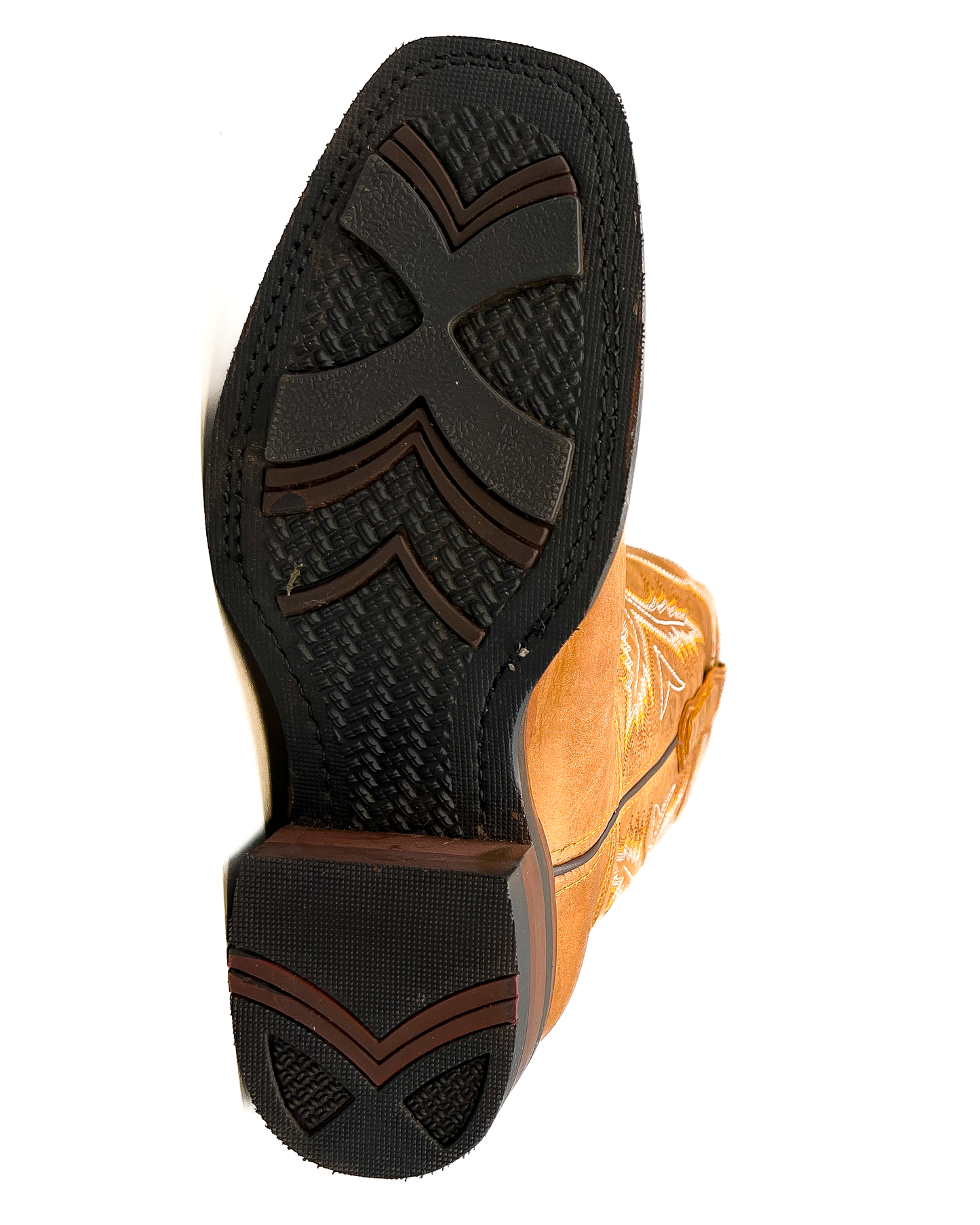 Cowboy Boot Light Brown Leather Rubber Sole