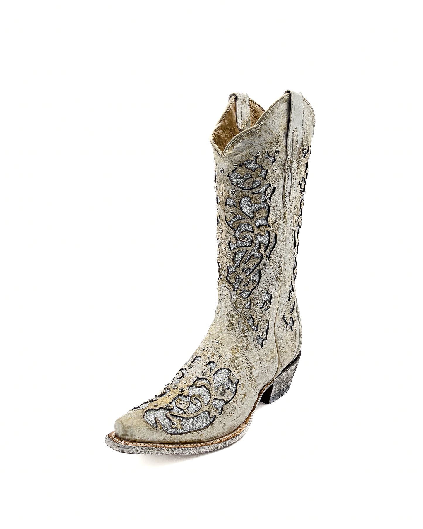 Cowboy Boot Clarissa Rustic White