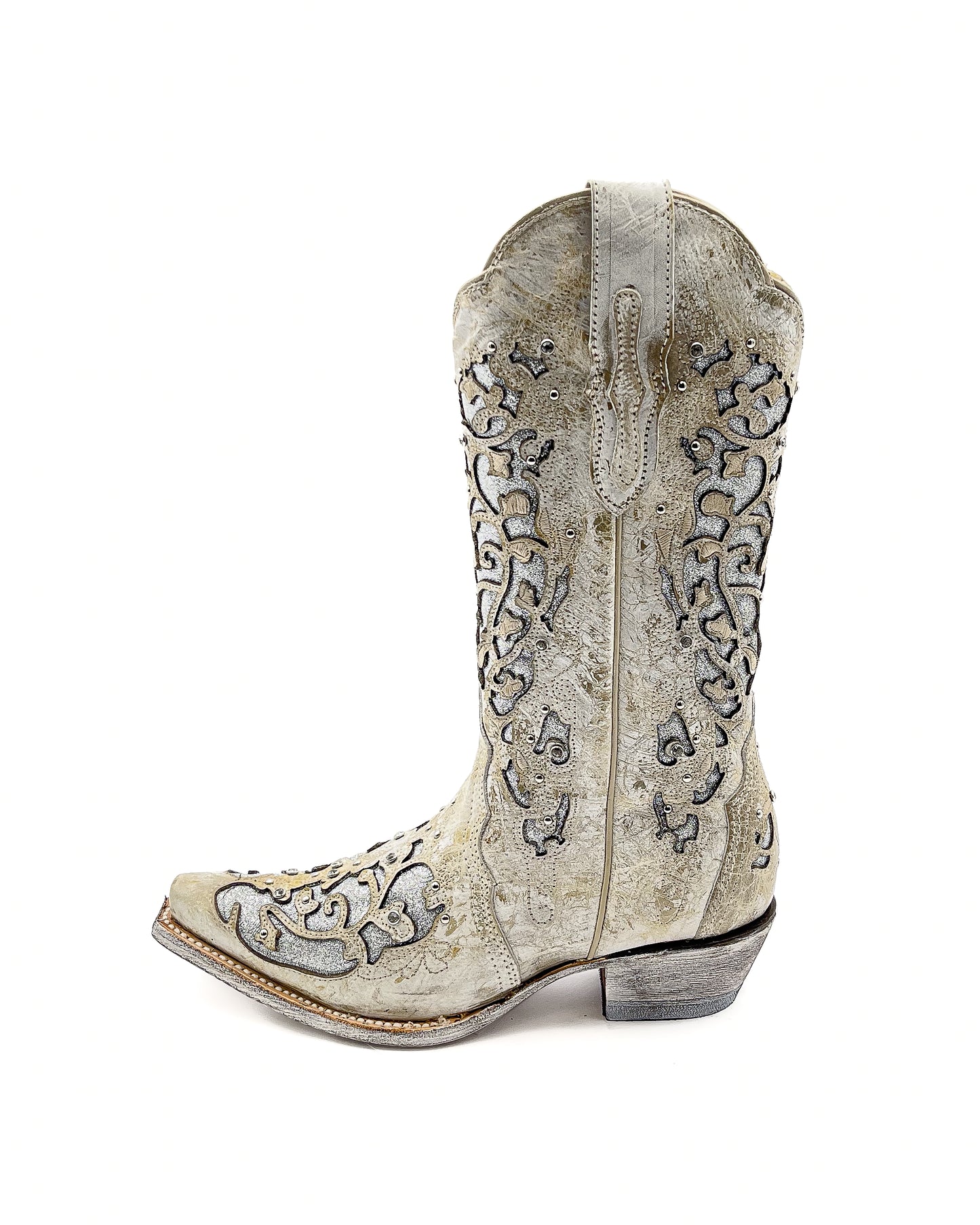 Cowboy Boot Clarissa Rustic White