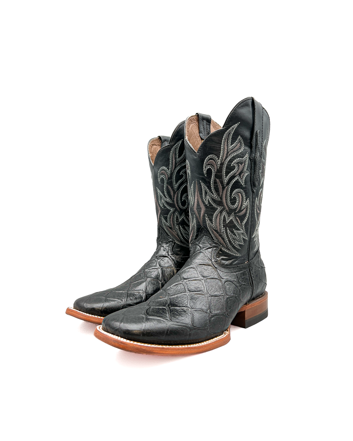 Cowboy Boot Black Bass Print