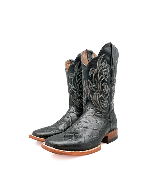 Cowboy Boot Black Bass Print