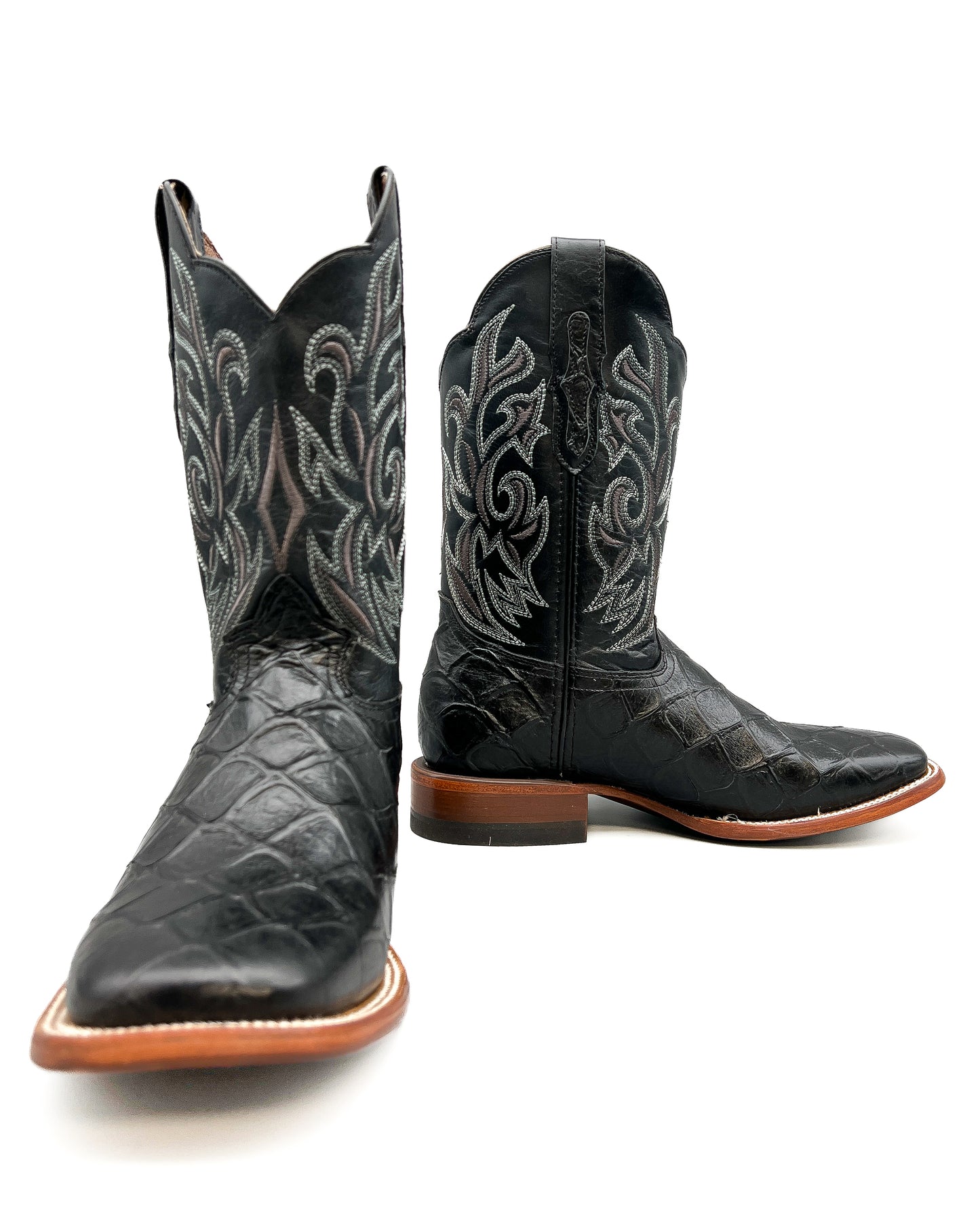 Cowboy Boot Black Bass Print