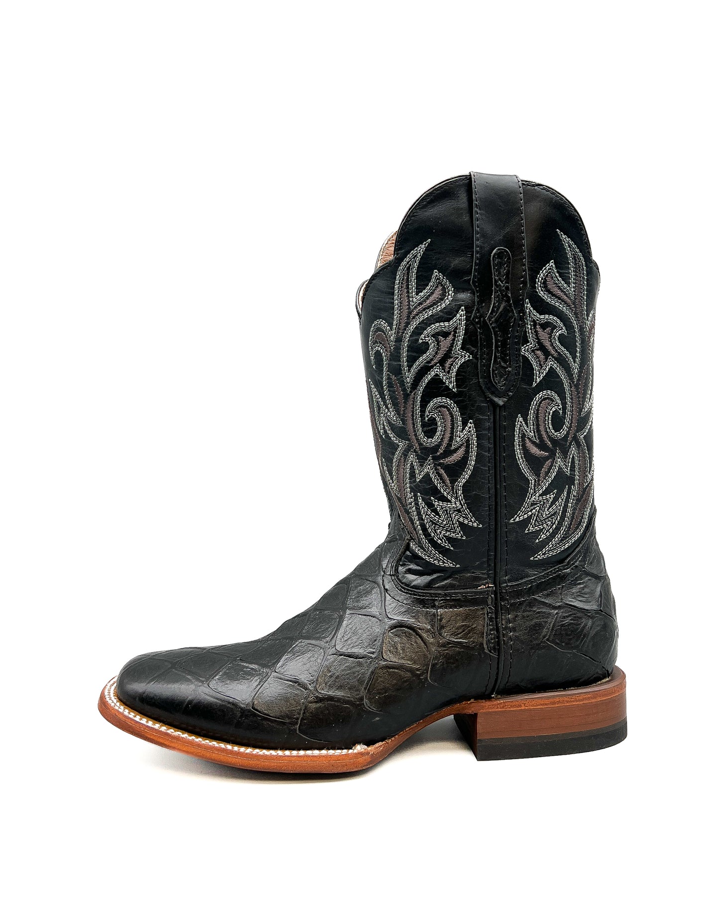 Cowboy Boot Black Bass Print