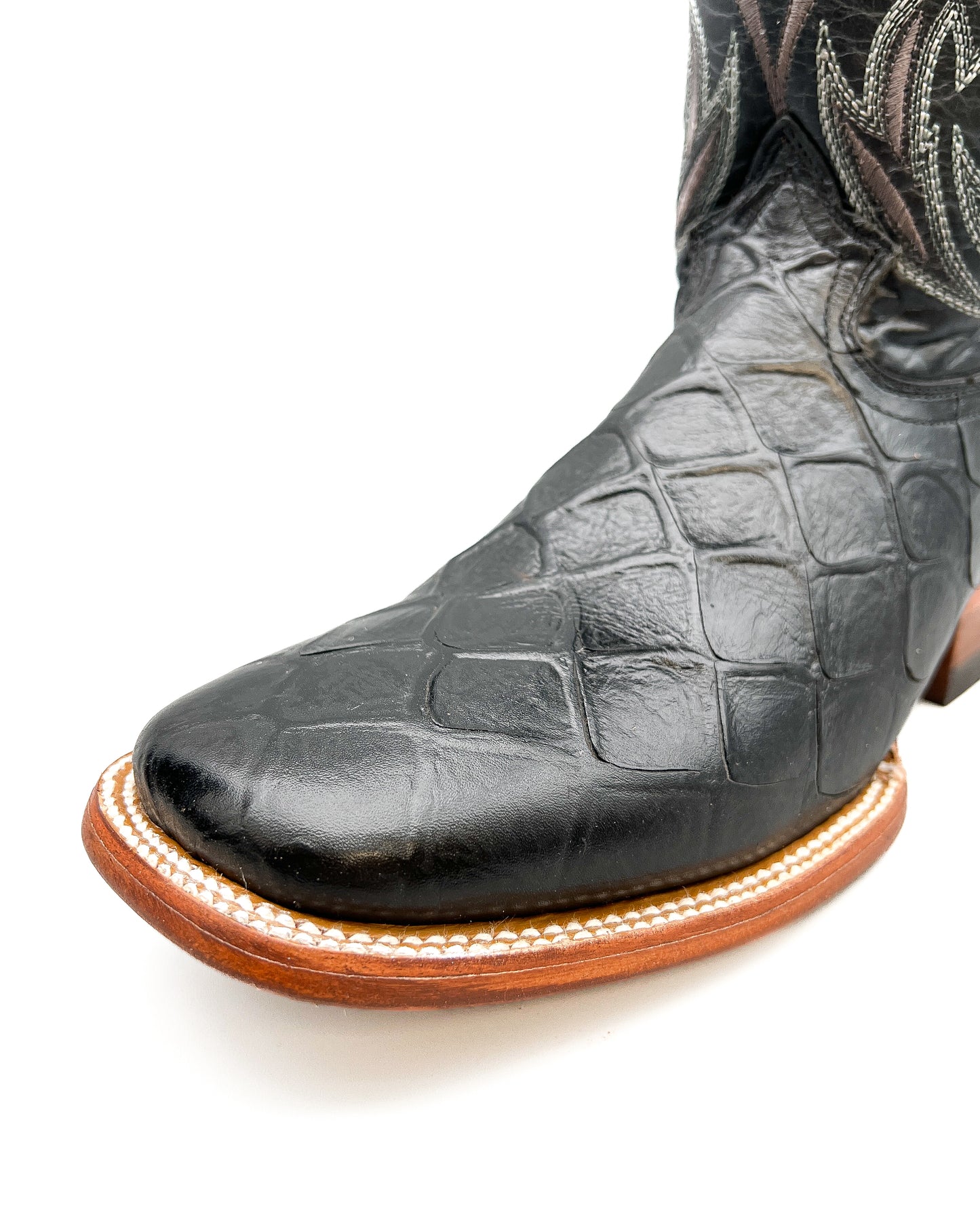 Cowboy Boot Black Bass Print