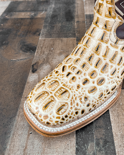 Cowboy Boot Caiman Horn Back Orix Brown