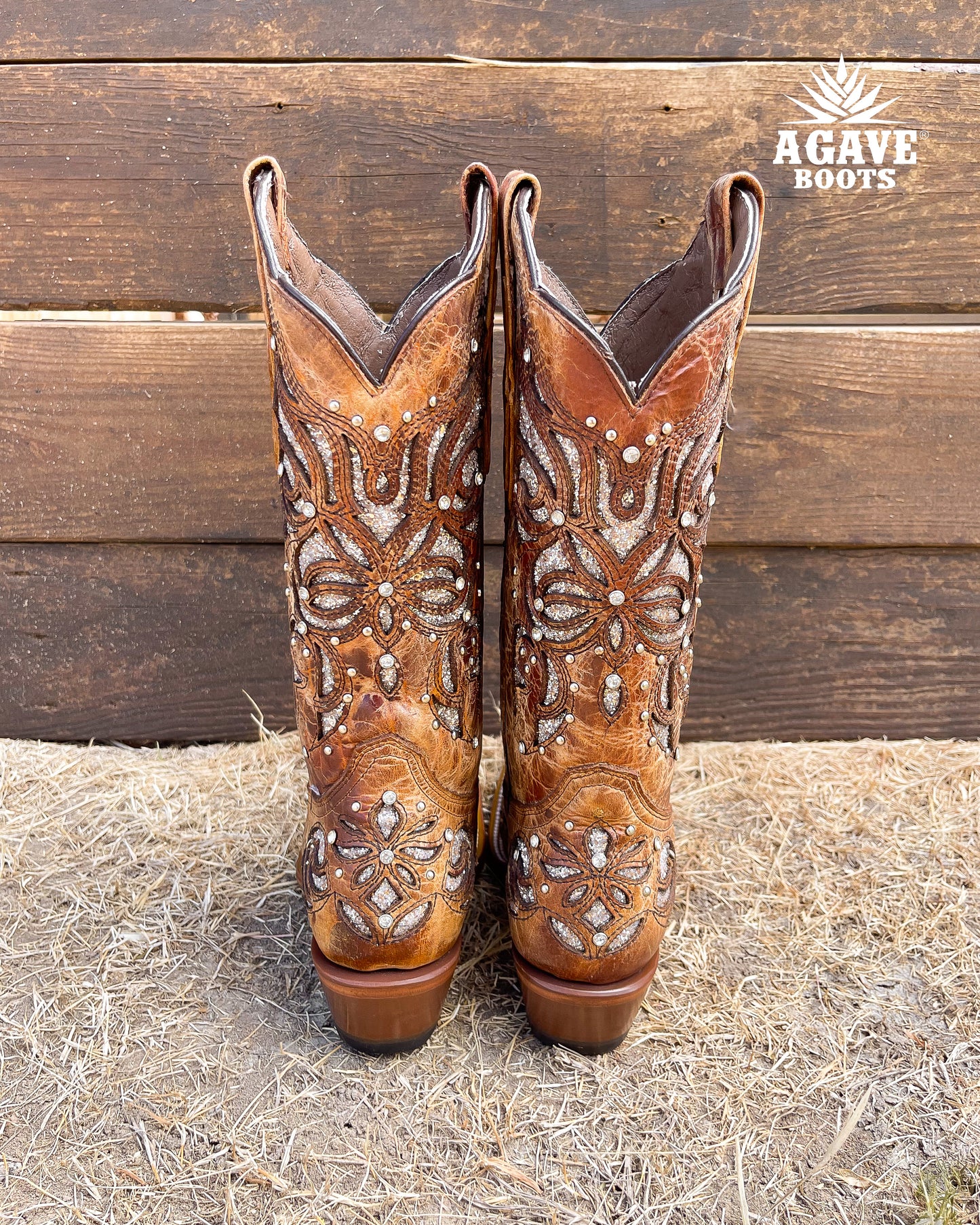 "MIRANDA" GOLD | WOMEN SQUARE TOE COWBOY BOOTS