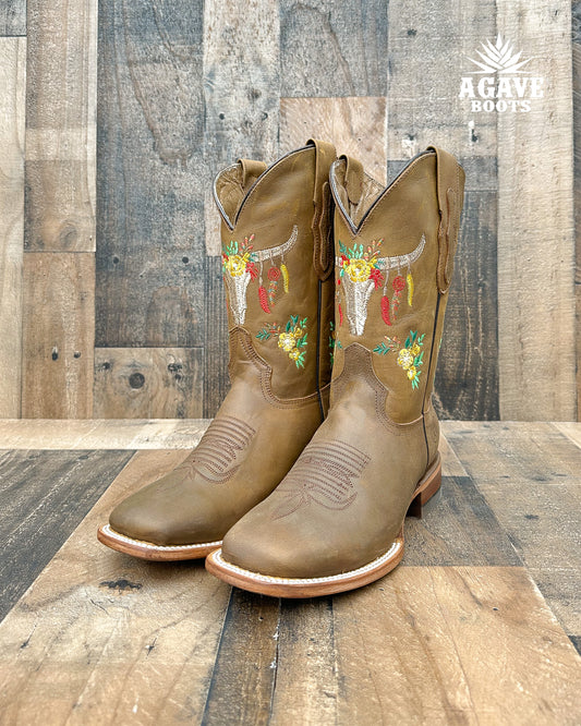 "SKULL" | WOMEN SQUARE TOE COWBOY BOOTS