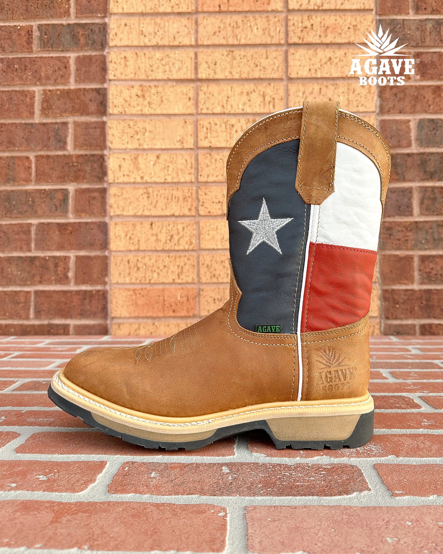 USA FLAG LIGHT BROWN (STEEL TOE) | MEN WORK BOOTS