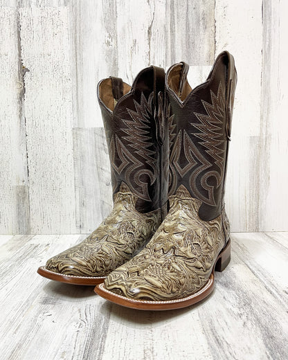 Cowboy Boot Cocoa Tooled