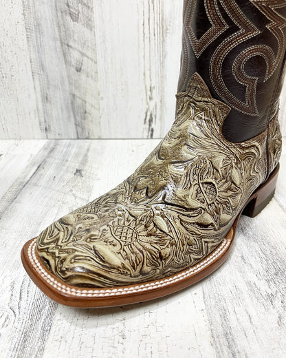 Cowboy Boot Cocoa Tooled