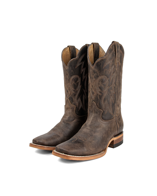 Cowboy Boot Rustic Brown Rubber Sole