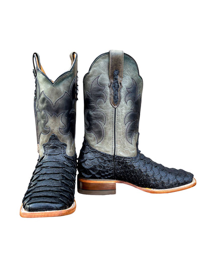 Cowboy Boot Python Black