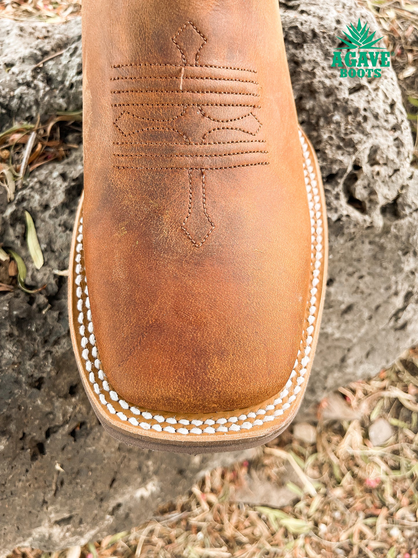 HYBRID BROWN | MEN SQUARE TOE WESTERN COWBOY BOOTS (RUBBER SOLE)