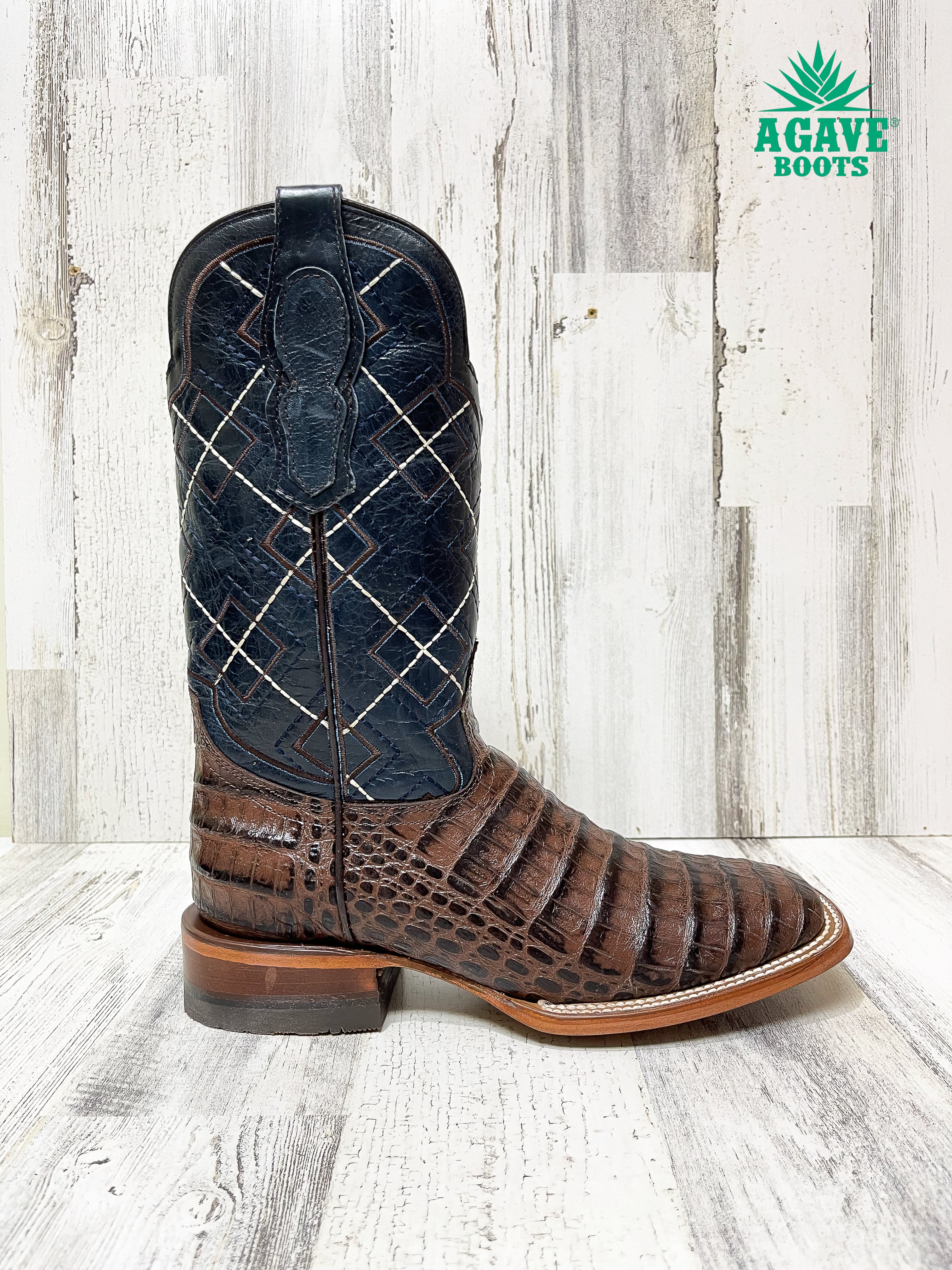 Caiman belly boots square sales toe