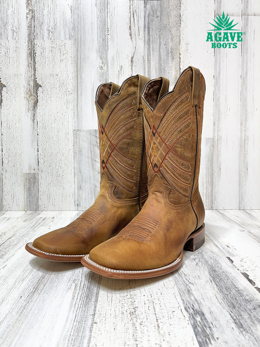 RUSTIC BROWN | MEN SQUARE TOE WESTERN COWBOY BOOTS