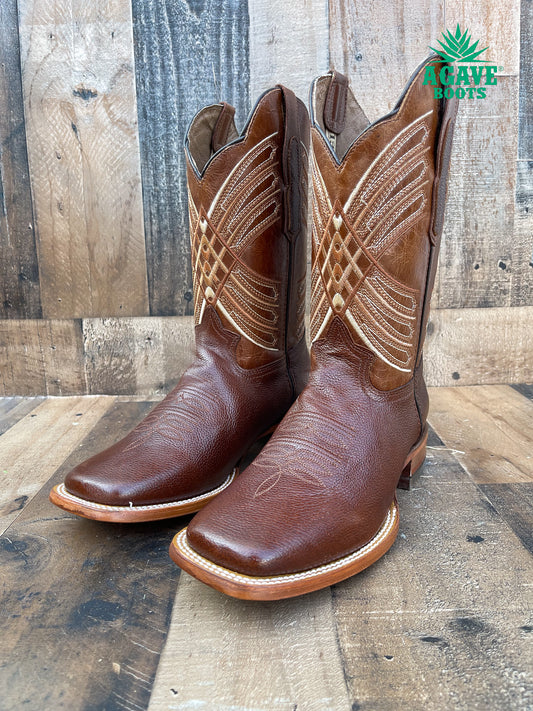 TEXAS BROWN | MEN SQUARE TOE WESTERN COWBOY BOOTS