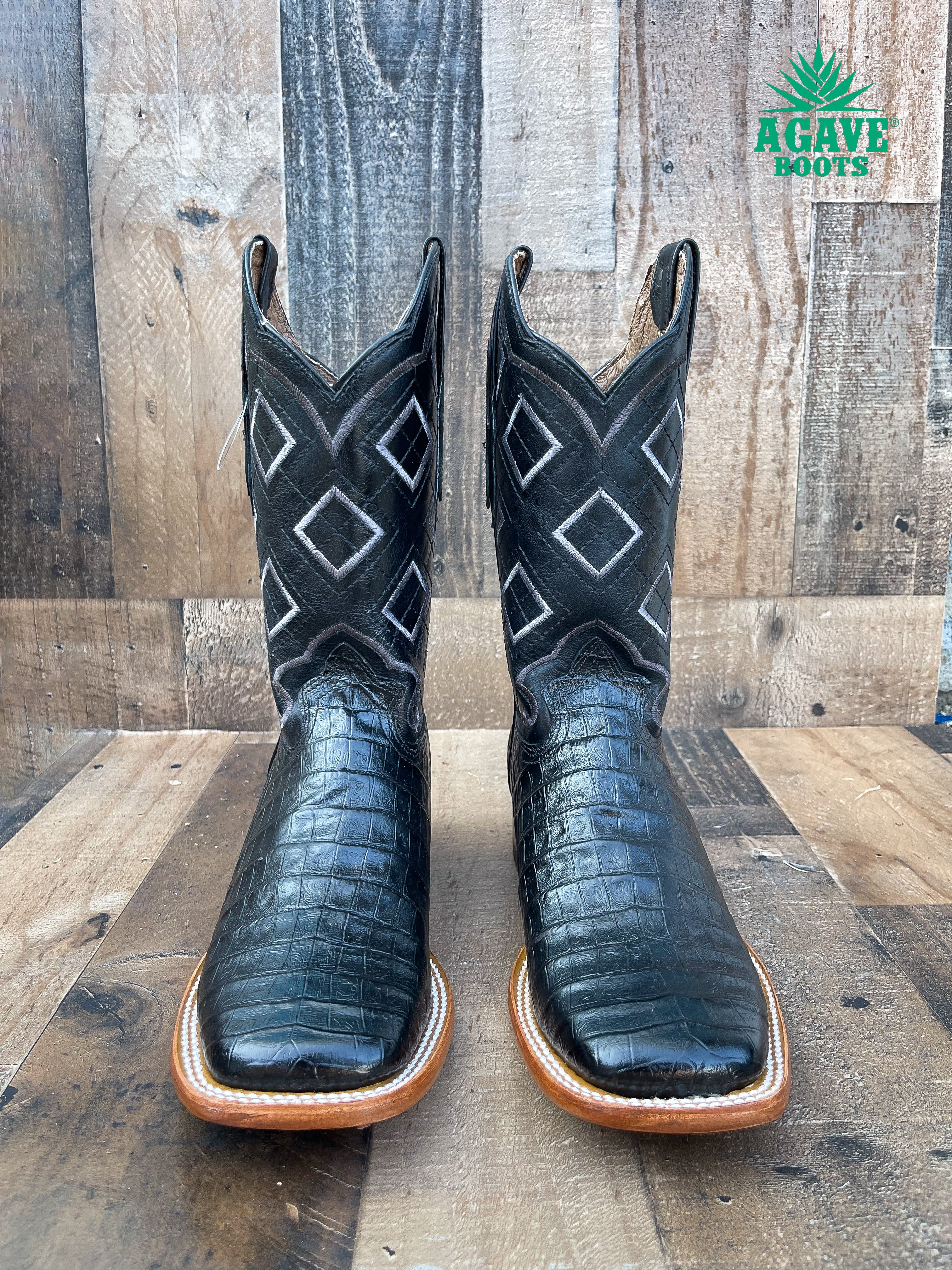 Black caiman shop cowboy boots