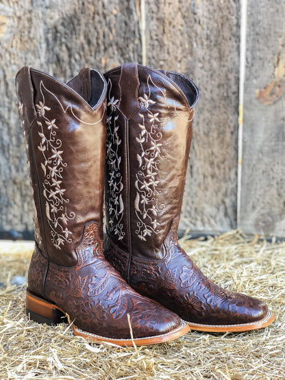 Cowboy Boot Tania Brown Tooled