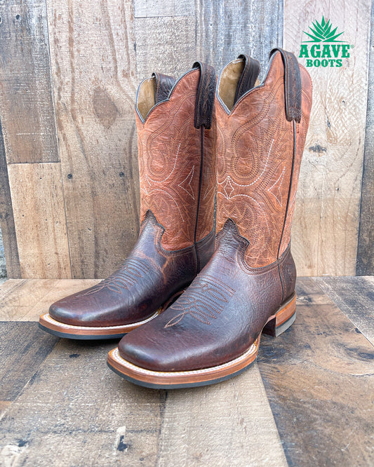 BROWN ELEPHANT EAR | MEN SQUARE TOE WESTERN COWBOY BOOTS