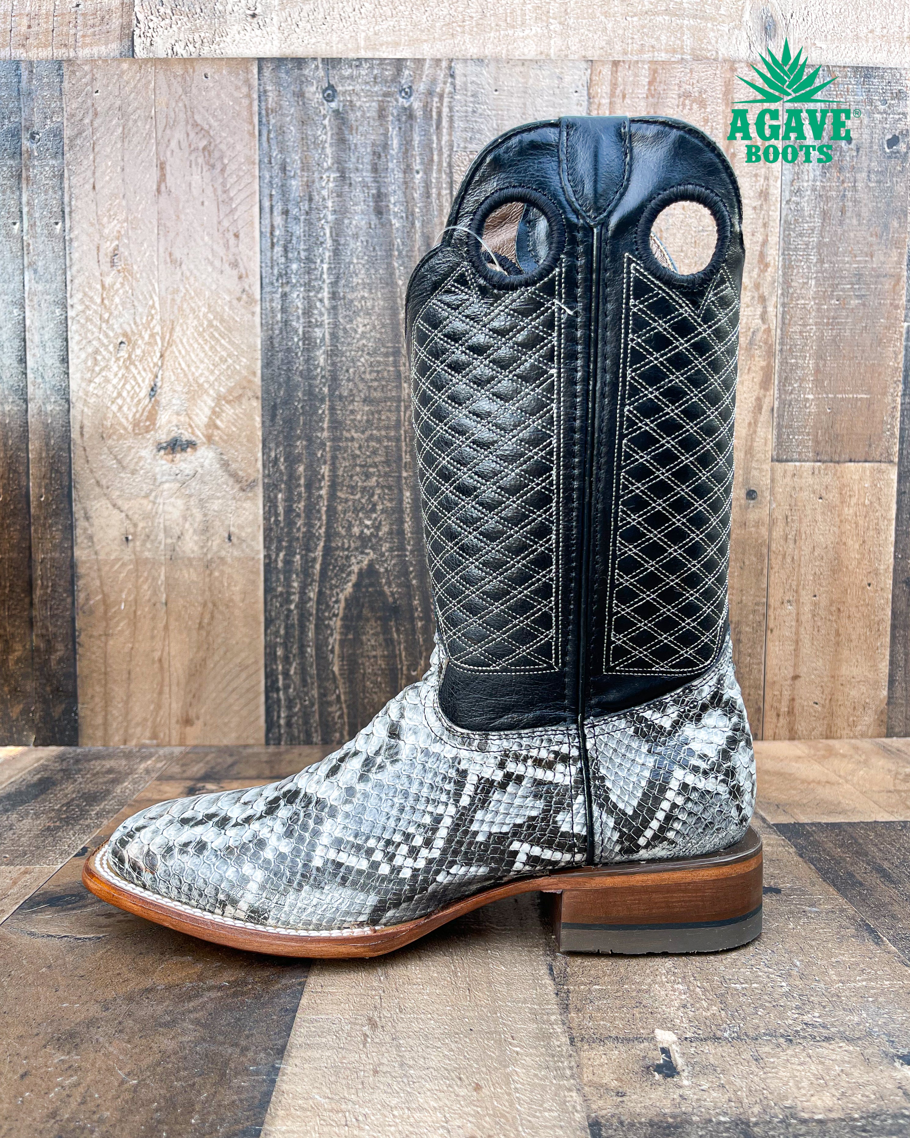 PYTHON MEN SQUARE TOE WESTERN COWBOY BOOTS