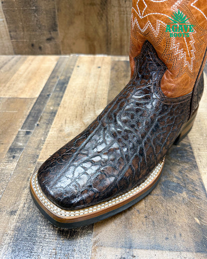 BROWN BULL NECK  | MEN SQUARE TOE WESTERN COWBOY BOOTS
