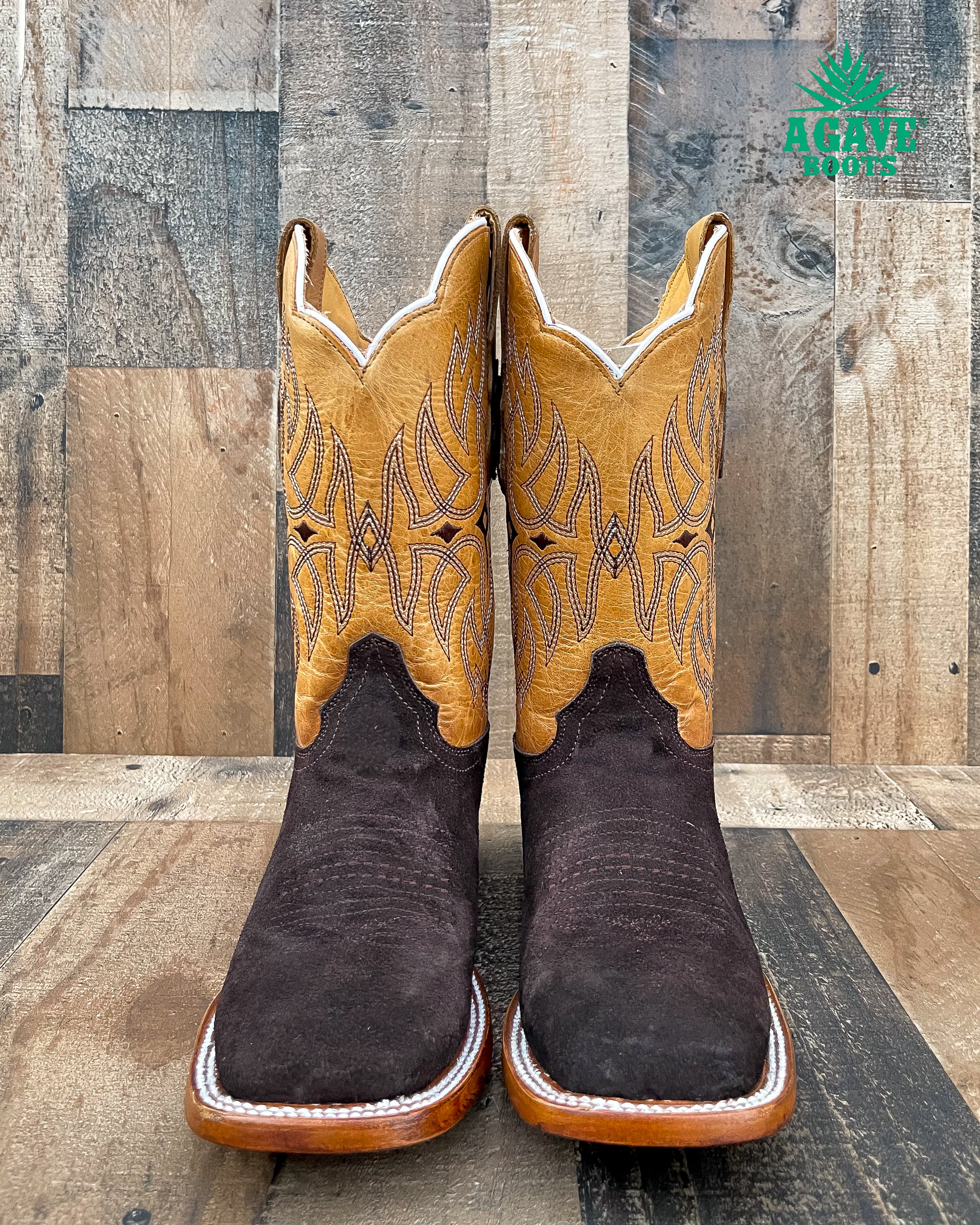 ROUGH OUT| MEN SQUARE TOE WESTERN COWBOY BOOTS