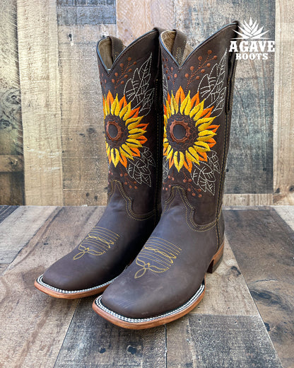 Cowboy Boot Sunflower Brown