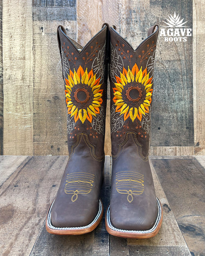 Cowboy Boot Sunflower Brown