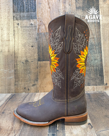 Cowboy Boot Sunflower Brown